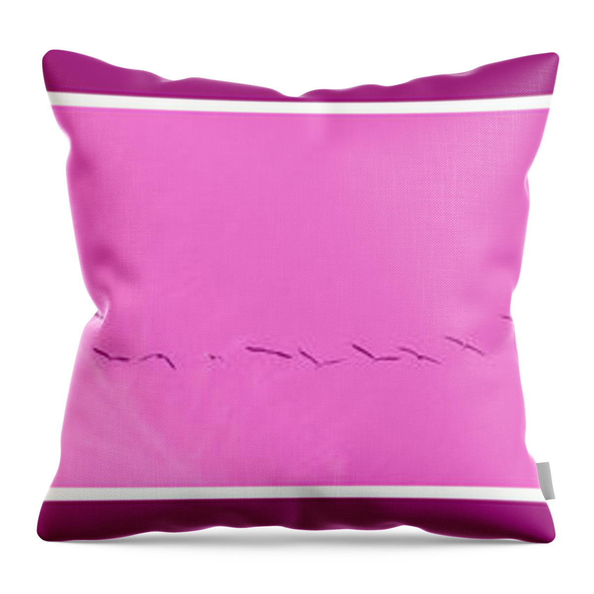 Birds Throw Pillow featuring the photograph String of Birds in Purple by Mary Mikawoz