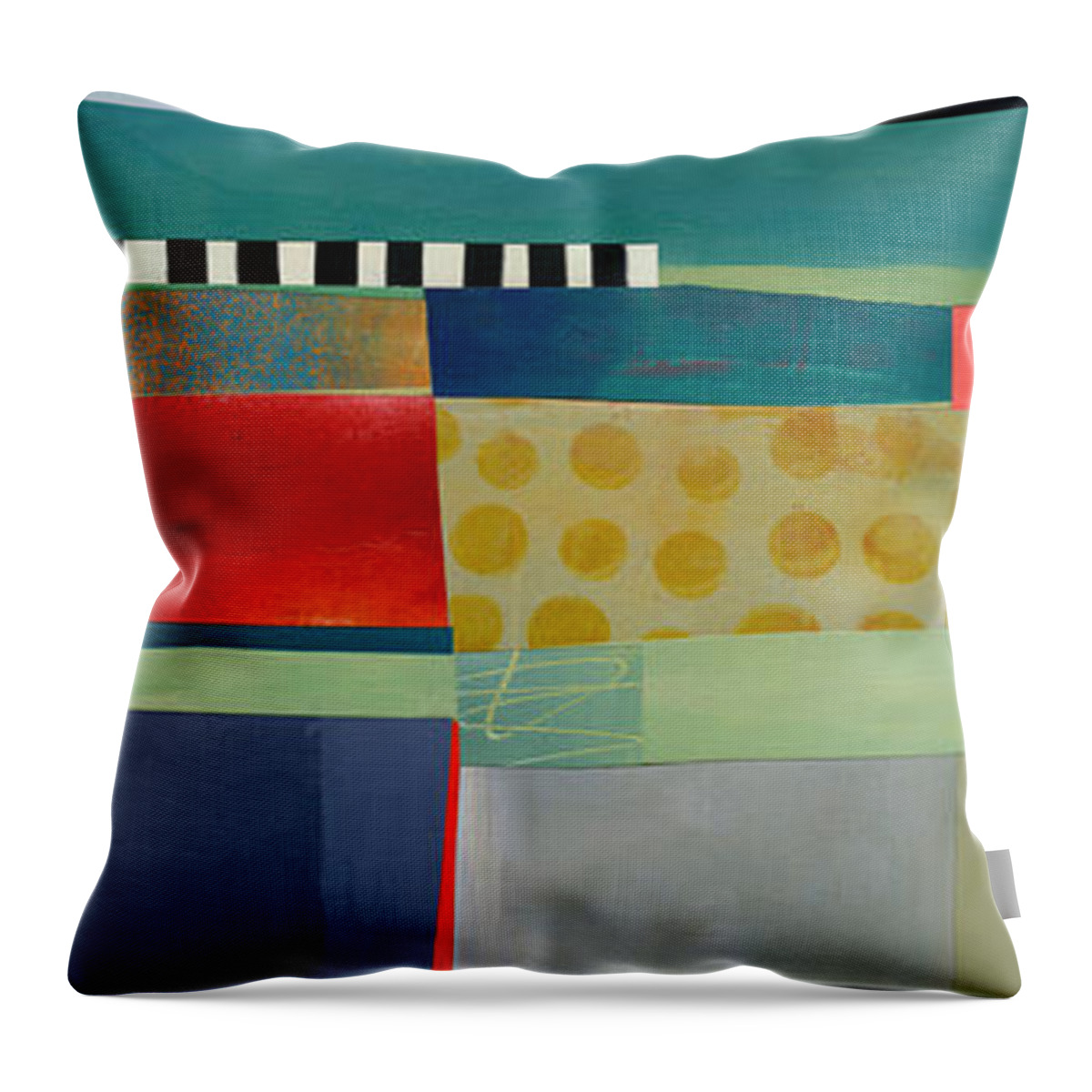 Abstract Art Throw Pillow featuring the painting Stripe Assemblage 2 by Jane Davies