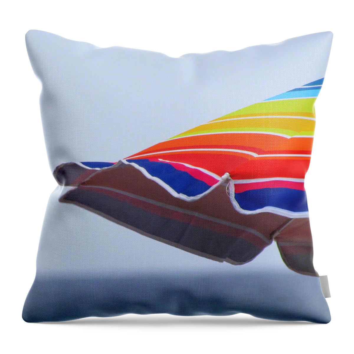 Stripes Throw Pillow featuring the photograph Seaside Stripes by Lori Lafargue