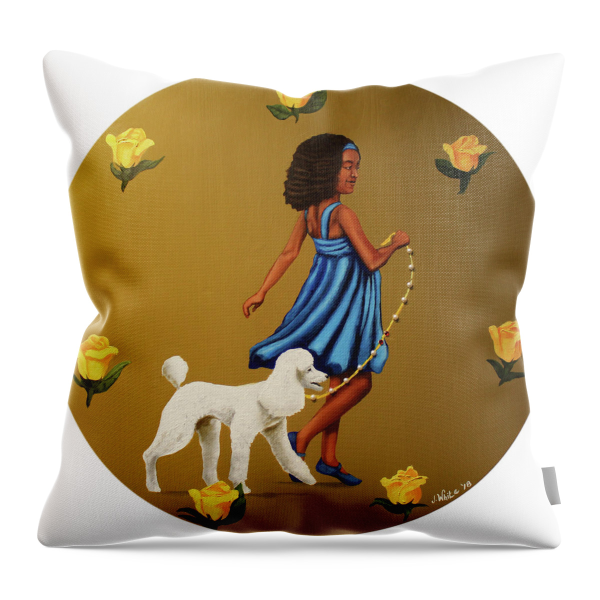 Sigma Throw Pillow featuring the painting Strut into this light by Jerome White