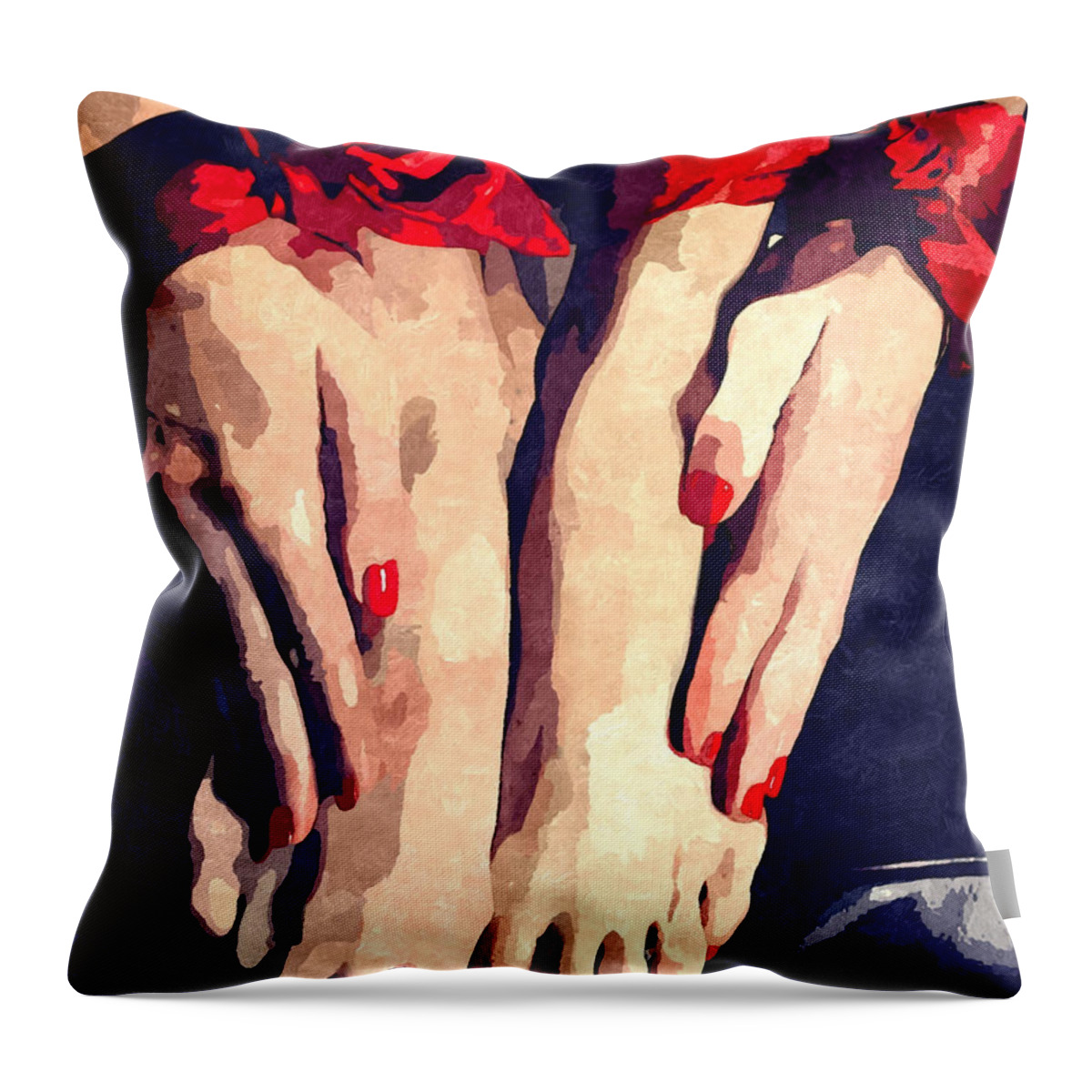 Bdsm Throw Pillow featuring the painting Submission in Red by BDSM love
