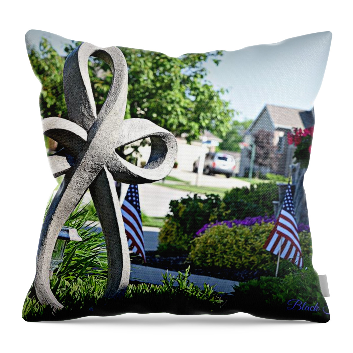Ribbon Throw Pillow featuring the photograph Such a wonderful cause by Kurt Keller