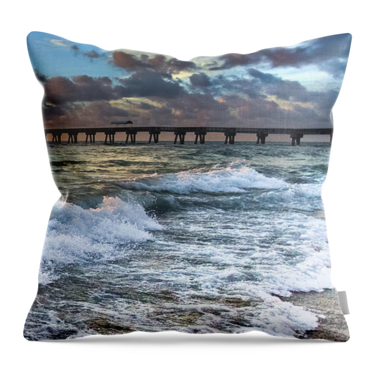 Clouds Throw Pillow featuring the photograph Sudsy Vertical II by Debra and Dave Vanderlaan