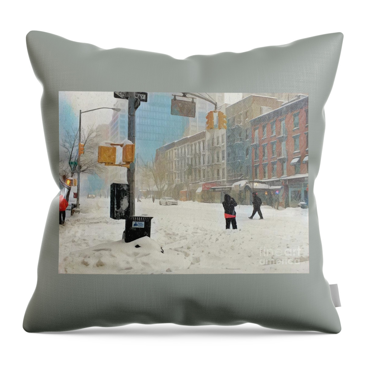 Sugar And Spice Throw Pillow featuring the photograph Sugar and Spice - Snow is So Nice by Miriam Danar