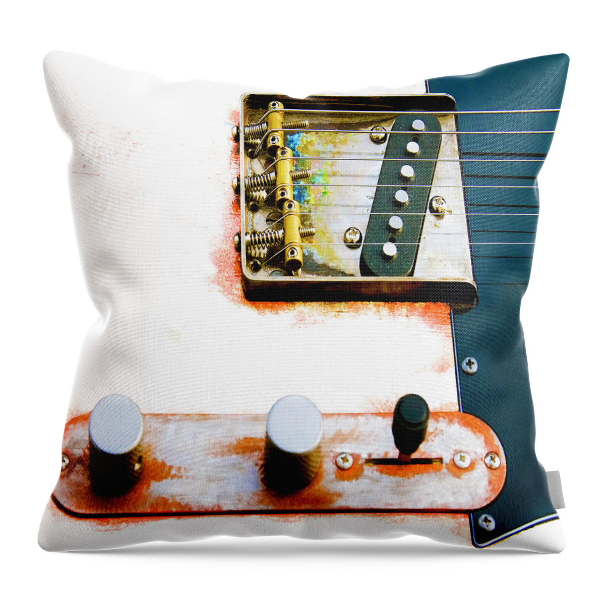 Sugar Kane Throw Pillow featuring the photograph Sugar Kane Telecaster by Micah Offman