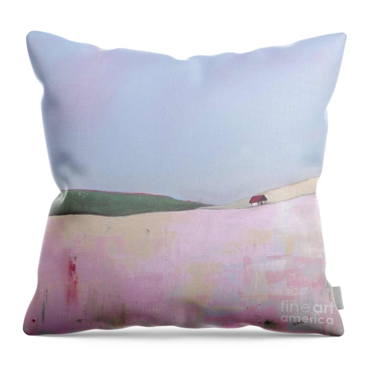 Abstract Landscape Throw Pillow featuring the painting Sugar Paradise by Vesna Antic
