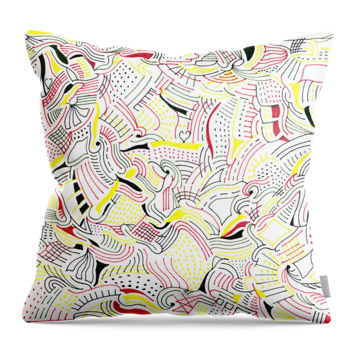 Mazes Throw Pillow featuring the drawing Sugar by Steven Natanson