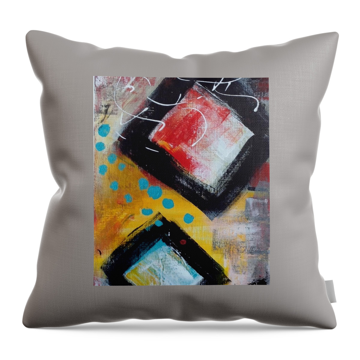 Abstractart Throw Pillow featuring the painting Suggestion by Suzzanna Frank