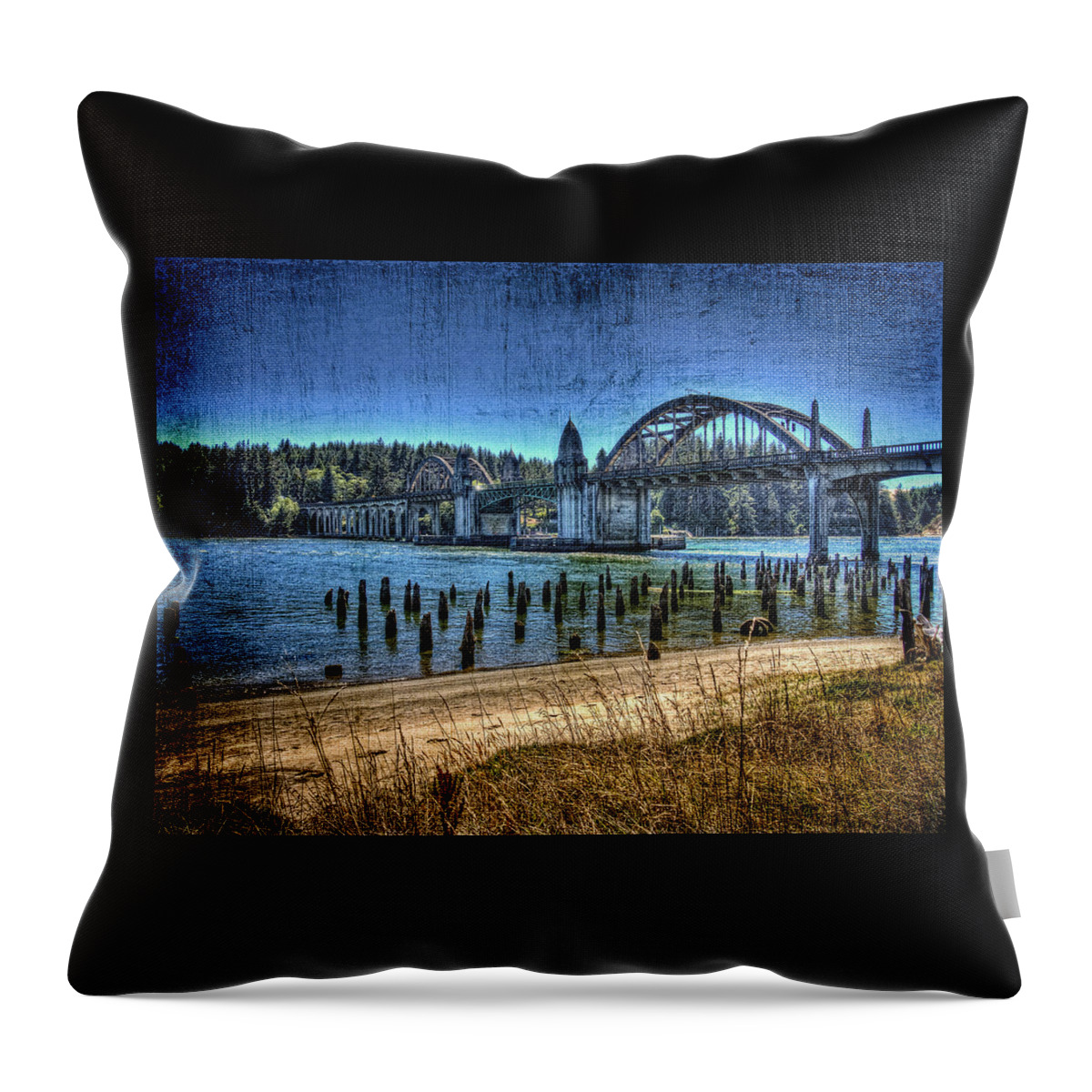 Hdr Throw Pillow featuring the photograph Siuslaw River by Thom Zehrfeld