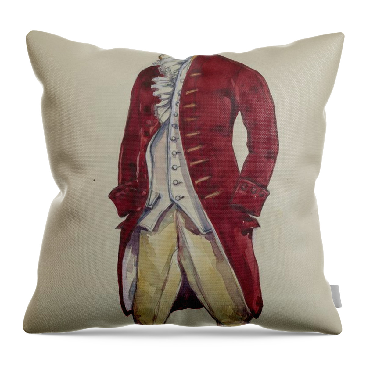  Throw Pillow featuring the drawing Suit by Nancy Crimi