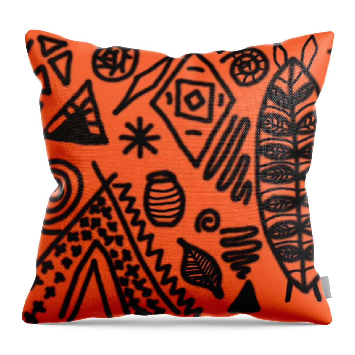 Orange Throw Pillow featuring the digital art Suitability by Christopher Rowlands