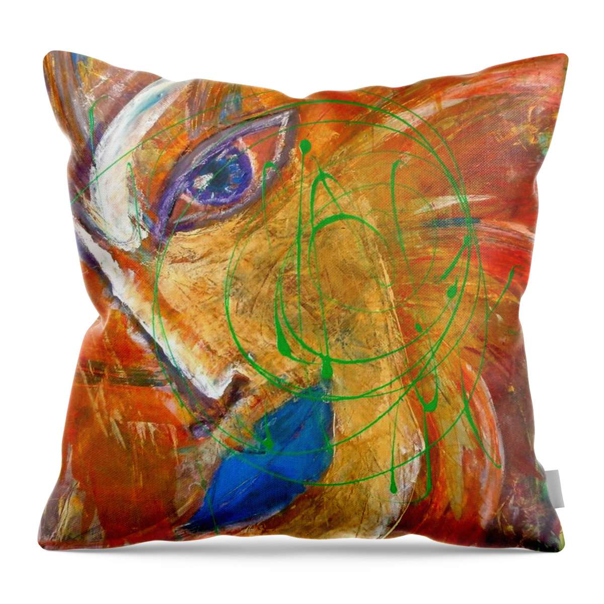 Portrait Throw Pillow featuring the painting Sumerian by Inessa Guterman