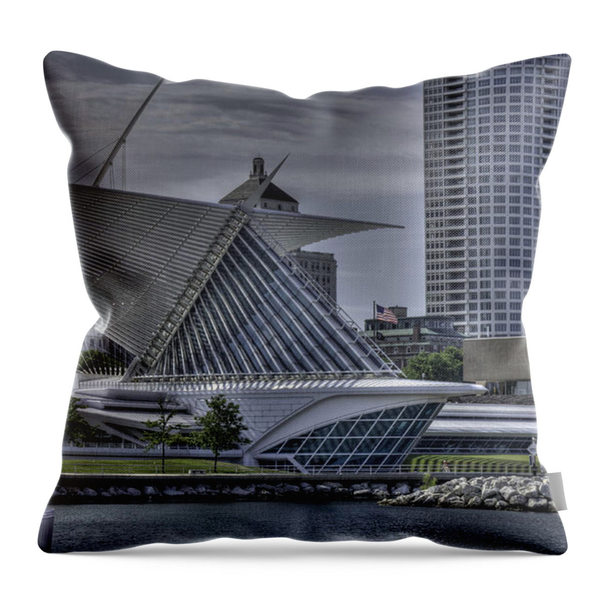 Hdr Throw Pillow featuring the photograph Summer at the M A M by David Bearden