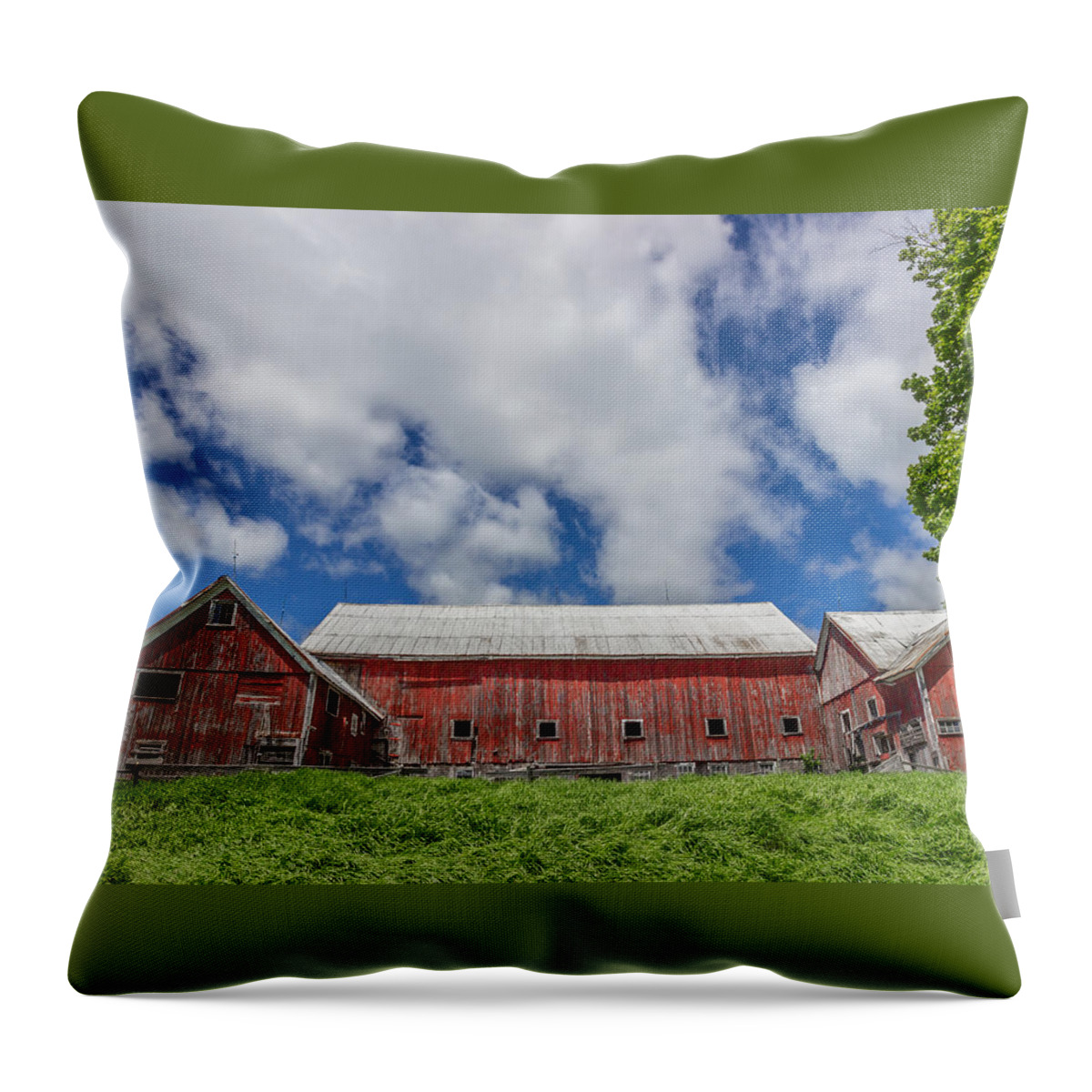 Barn Throw Pillow featuring the photograph Summer Barn by Tim Kirchoff