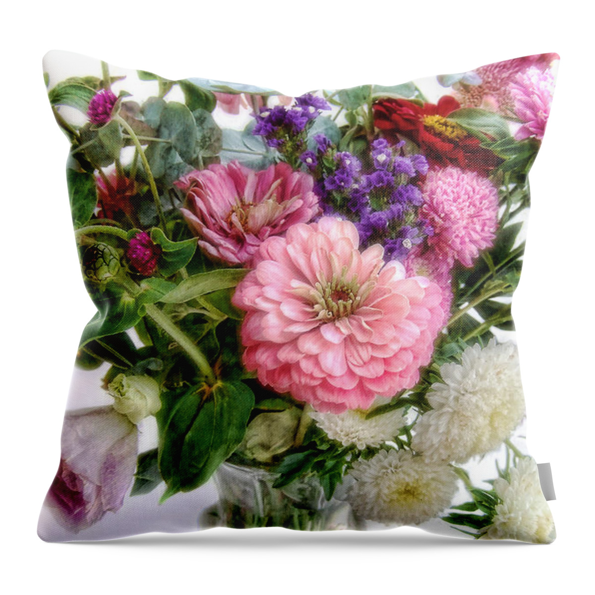 Flowers Throw Pillow featuring the photograph Summer Bouquet by Louise Kumpf
