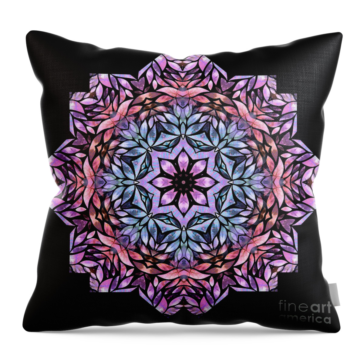 Mandala Throw Pillow featuring the digital art Summer Heat - m03 by Variance Collections