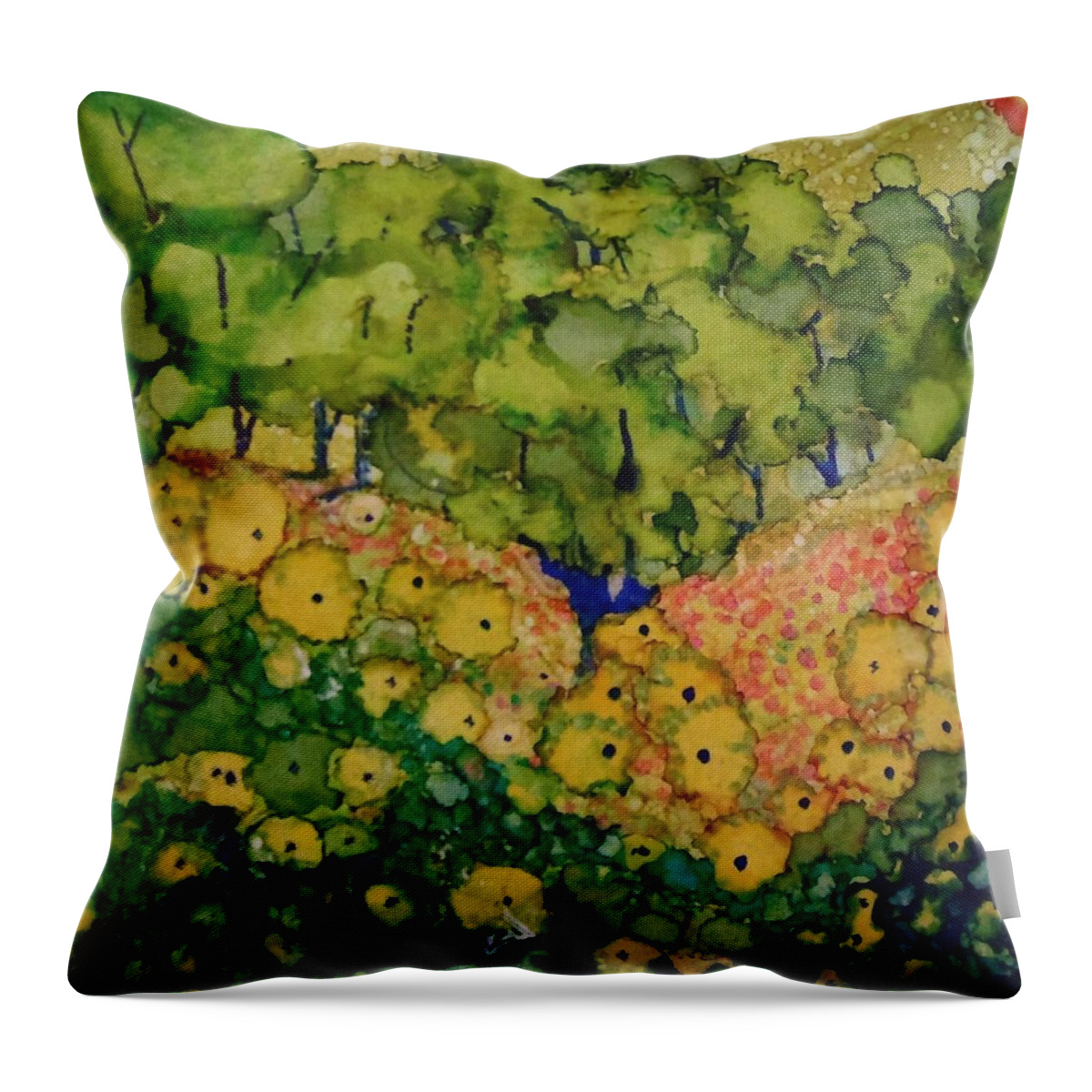 Landscape Throw Pillow featuring the painting Summer Hills by Betsy Carlson Cross