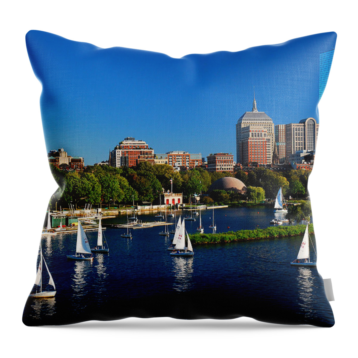 Boston Throw Pillow featuring the photograph Summer in Boston by James Kirkikis