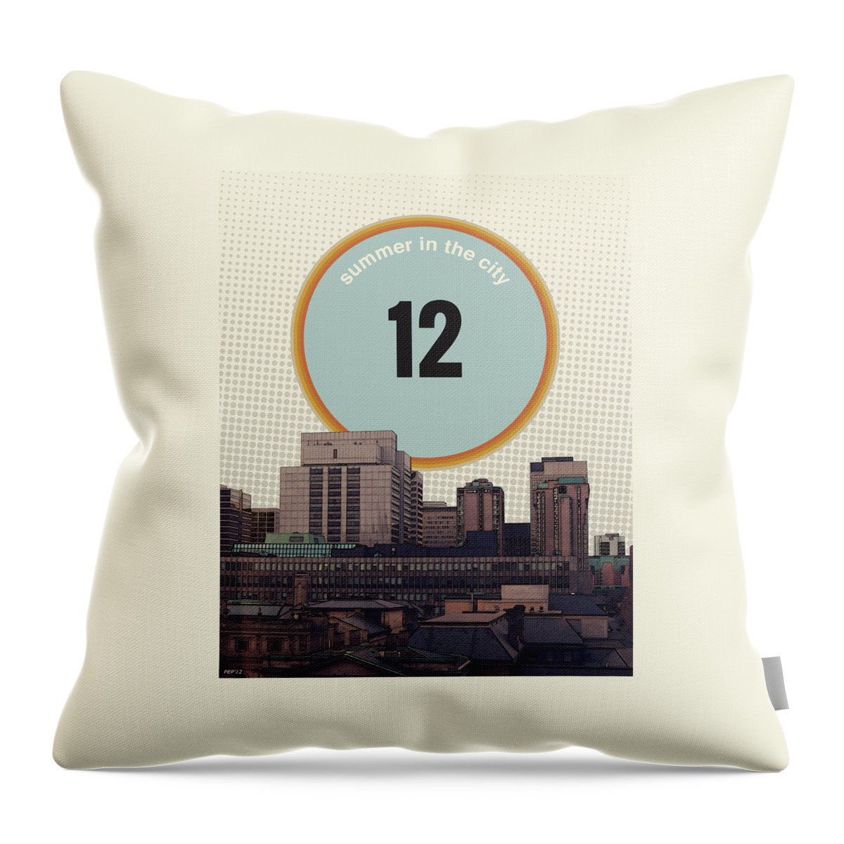 Graphic Design Throw Pillow featuring the photograph Summer In The City by Phil Perkins