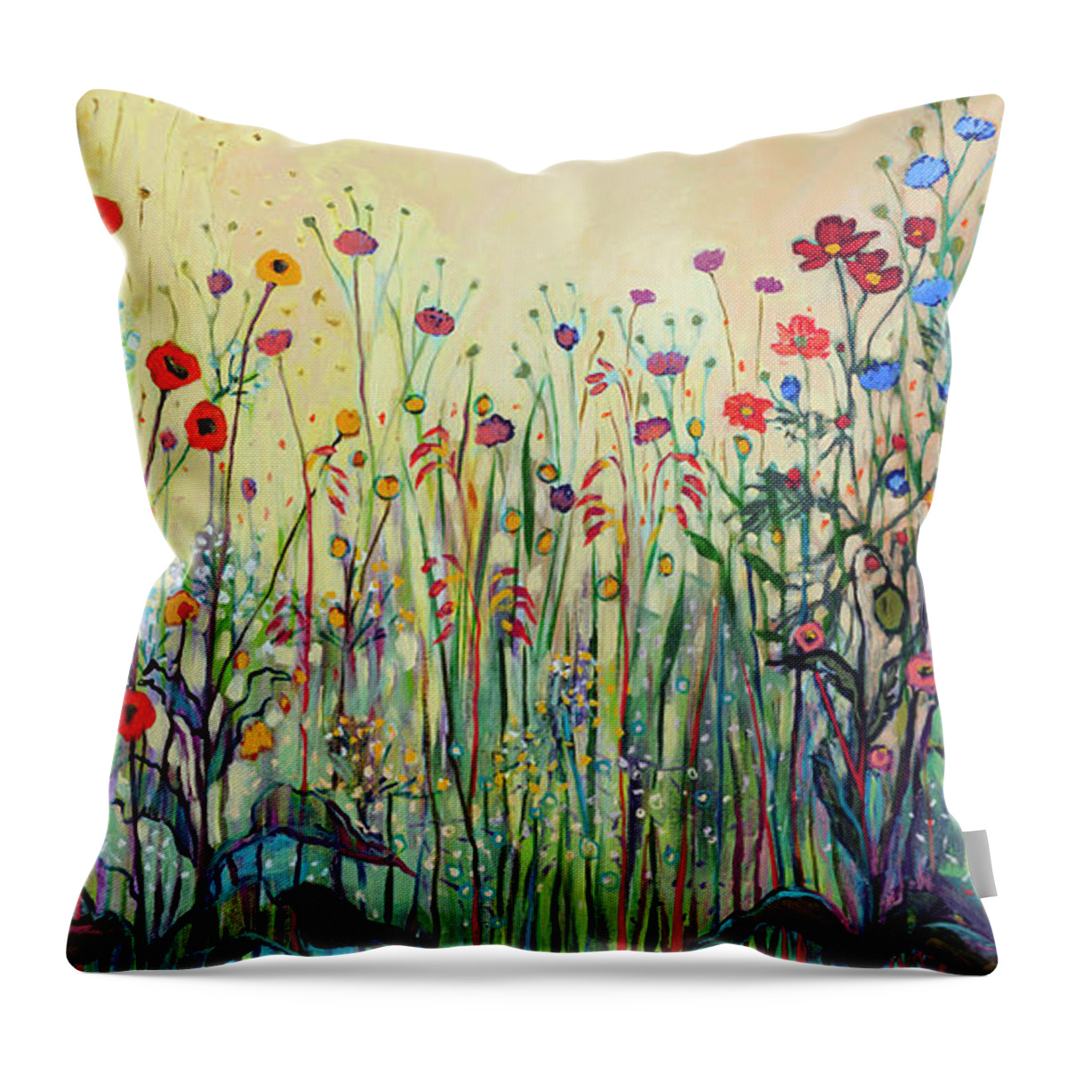 Floral Throw Pillow featuring the painting Summer Joy by Jennifer Lommers
