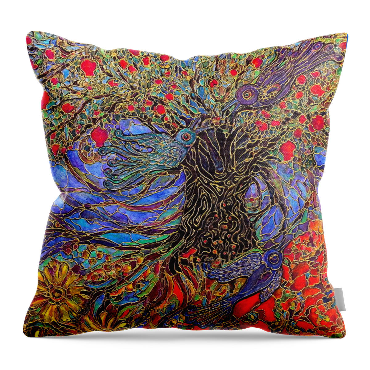 Summer Throw Pillow featuring the painting Enchanted Garden by Rae Chichilnitsky