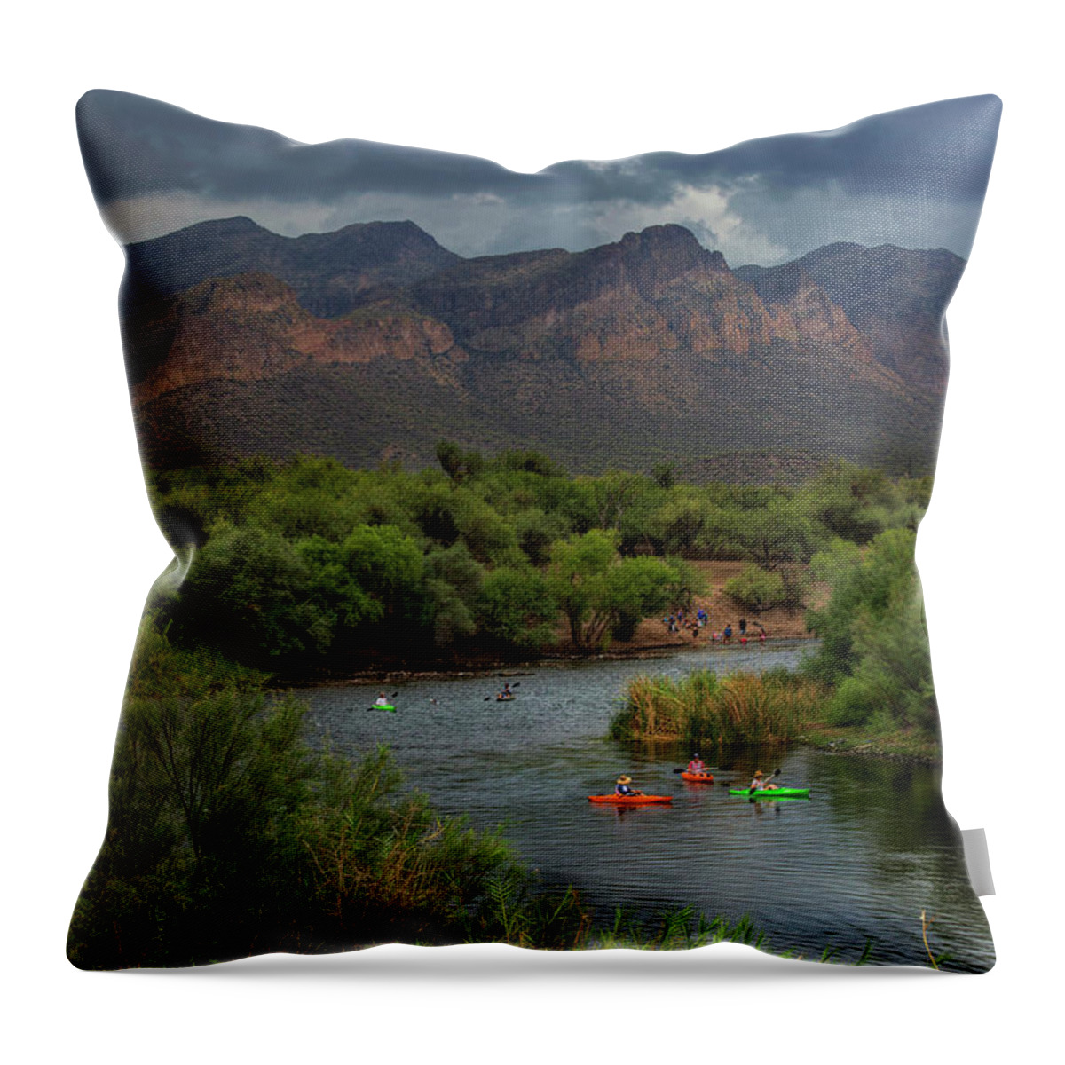 River Throw Pillow featuring the photograph Summer on the River by Sue Cullumber