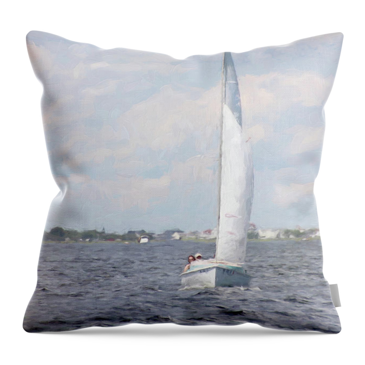 Carpe Diem Throw Pillow featuring the photograph Summer Sail by Karen Lynch