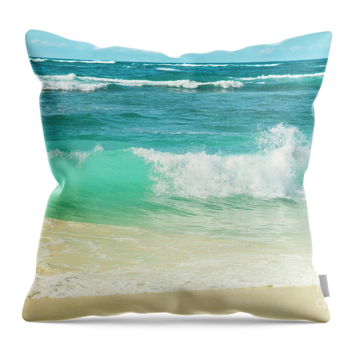 Summer Sea Throw Pillow featuring the photograph Summer Sea by Sharon Mau