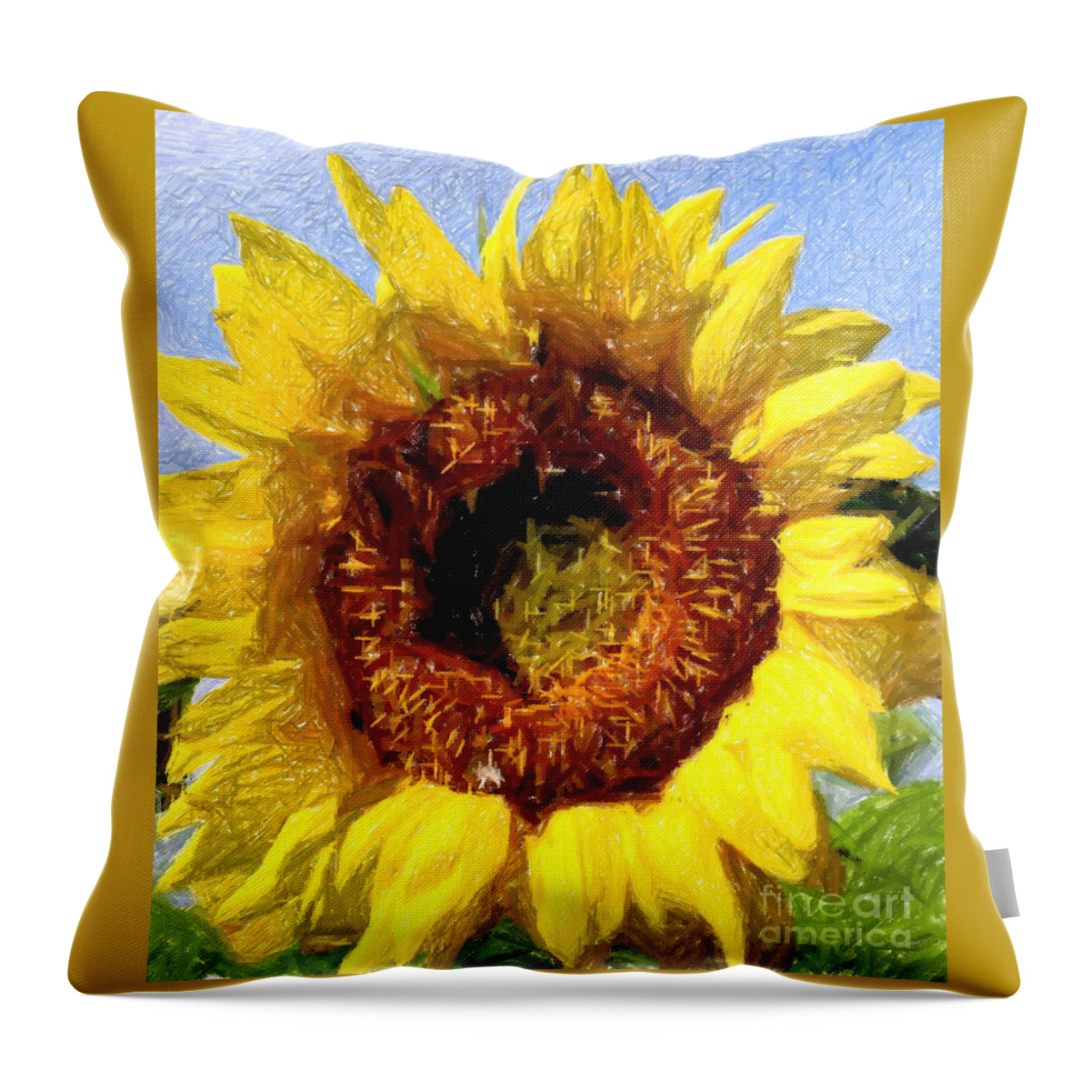 Sunflower Throw Pillow featuring the photograph Summer Sunflower by Kathleen Struckle