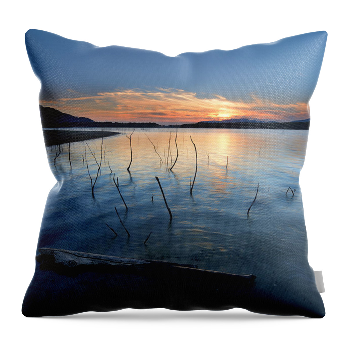  Water Throw Pillow featuring the photograph Summer sunset by Guido Montanes Castillo