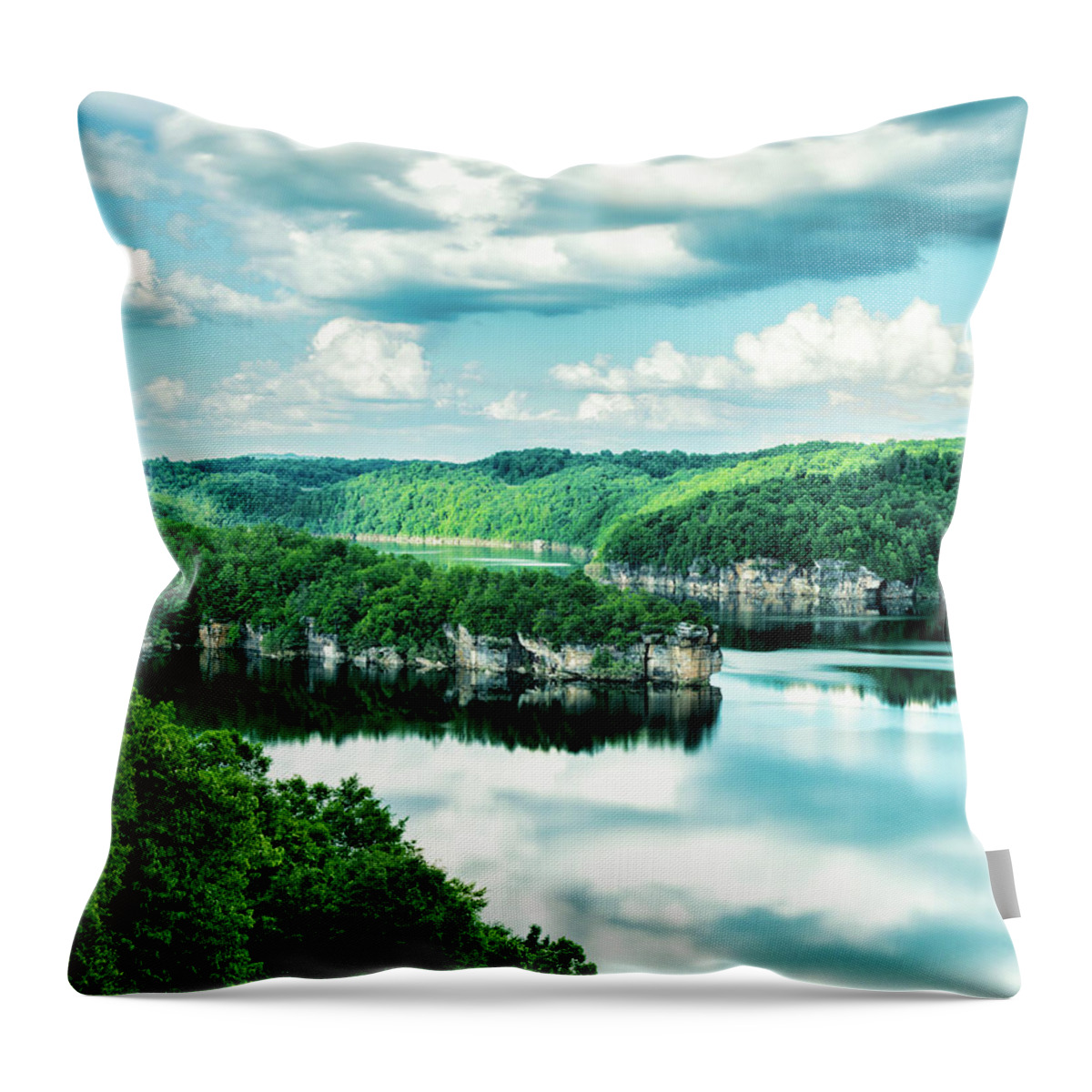 Summersville Throw Pillow featuring the photograph Summertime At Long Point by Mark Allen
