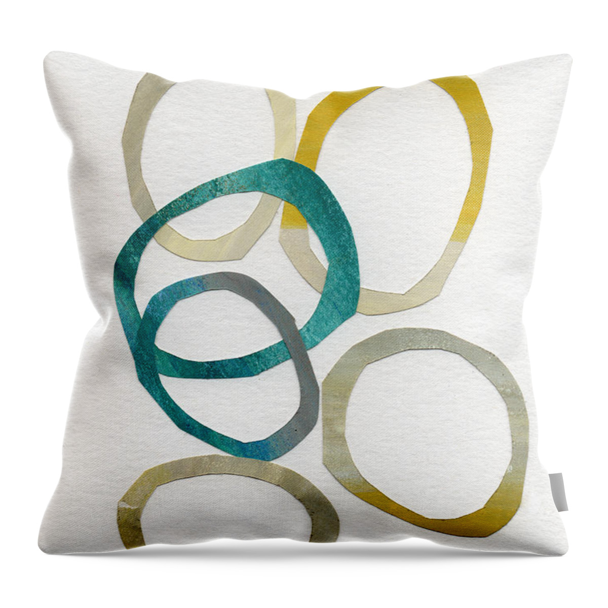 #faatoppicks Throw Pillow featuring the mixed media Sun and Sky- abstract art by Linda Woods