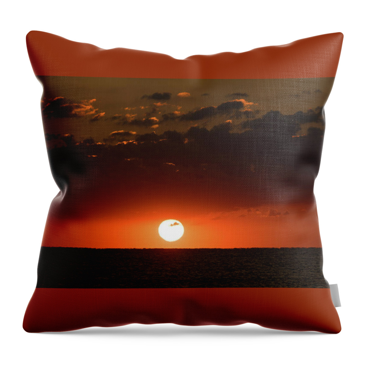 Florida Throw Pillow featuring the photograph Sun Ball Sunrise Delray Beach Florida by Lawrence S Richardson Jr