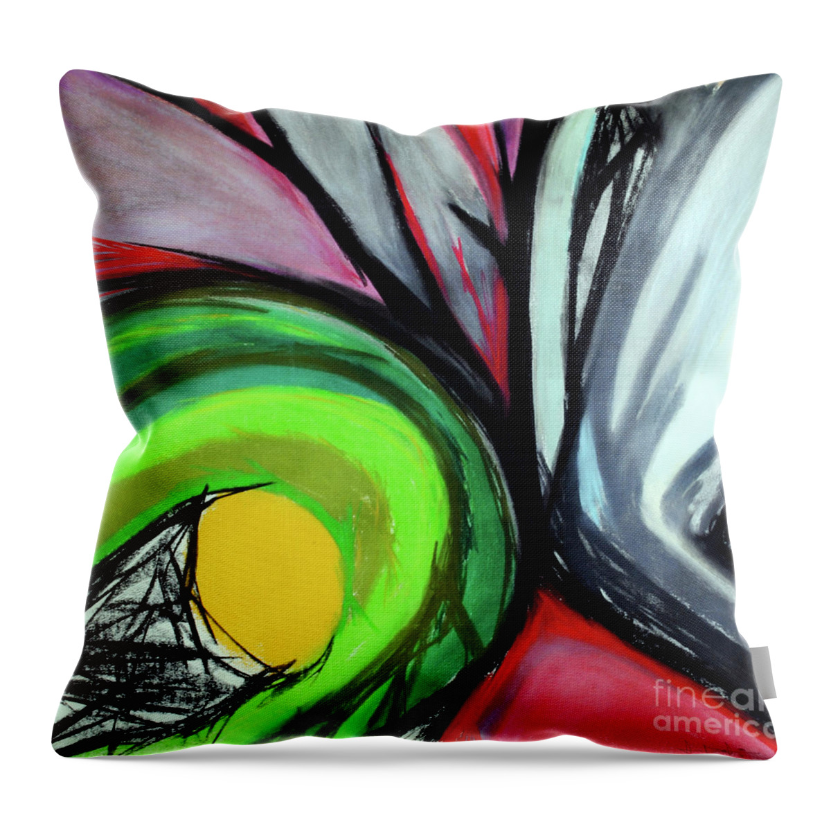 Abstract Throw Pillow featuring the painting Sun Burst by George D Gordon III