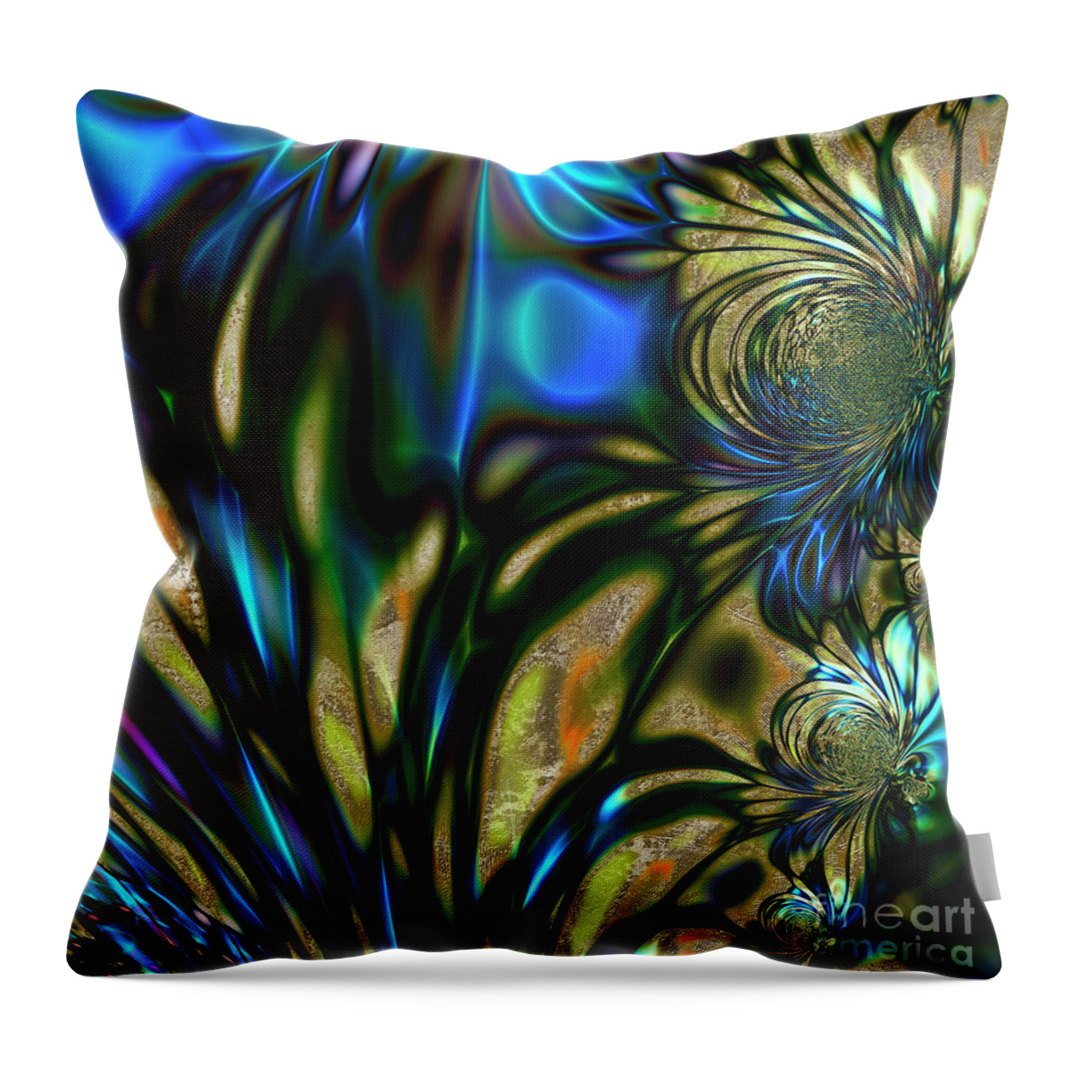 Abstract Throw Pillow featuring the painting Sun on the Corn by Mindy Sommers
