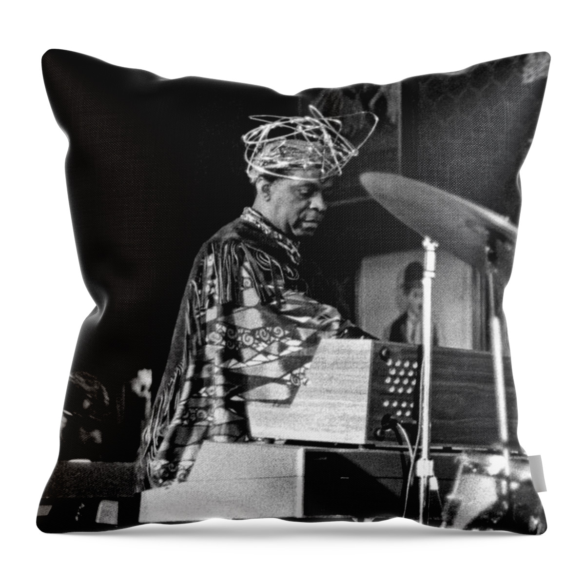 Sun Ra Arkestra At The Red Garter 1970 Nyc Throw Pillow featuring the photograph Sun Ra 2 by Lee Santa