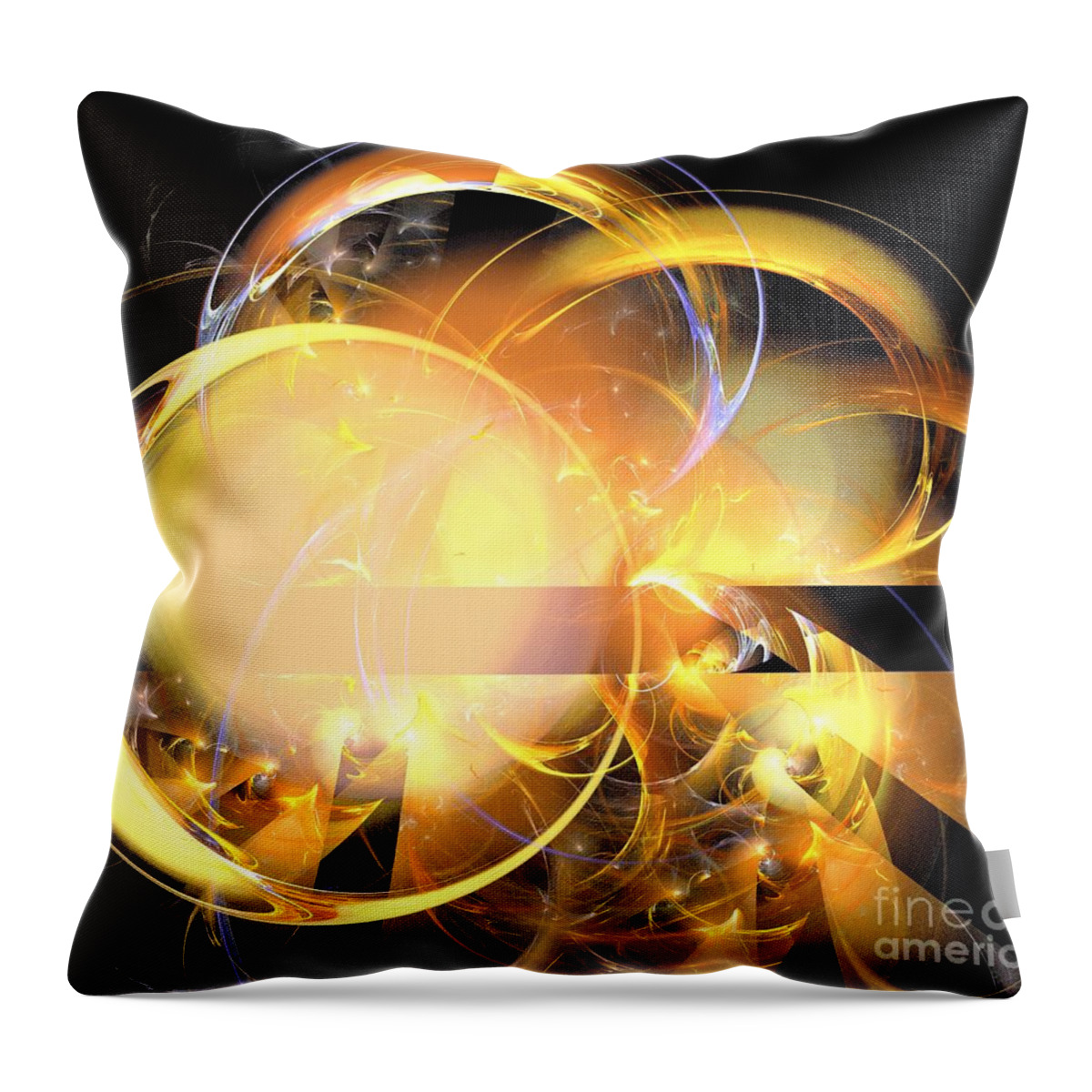 Apophysis Throw Pillow featuring the digital art Sun Rings Spiral by Kim Sy Ok