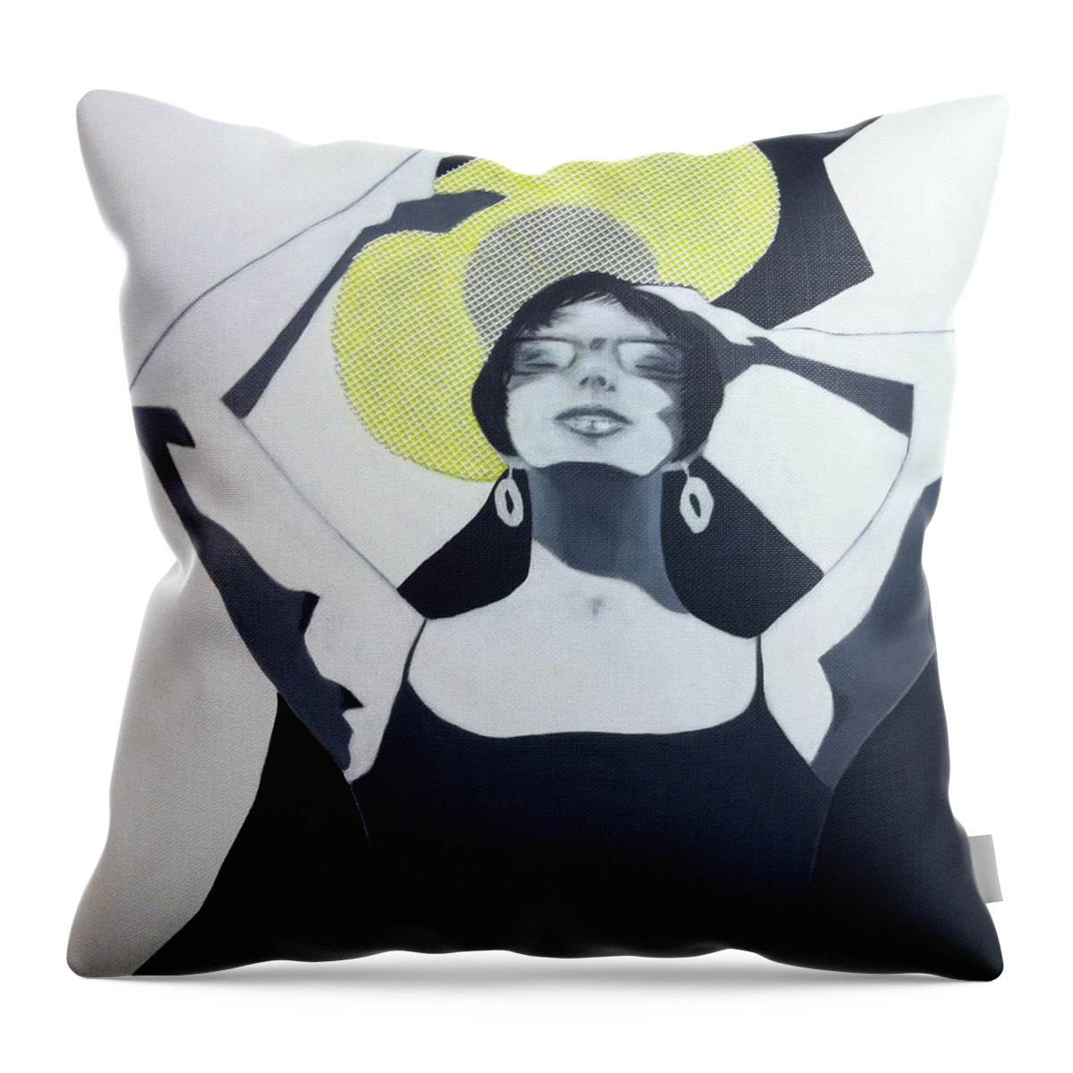 Woman Painting Throw Pillow featuring the painting Sun Worship by Elizabeth Bogard