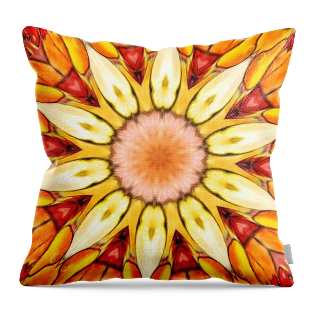 Fractal Throw Pillow featuring the photograph Sunbloom by Nick Heap