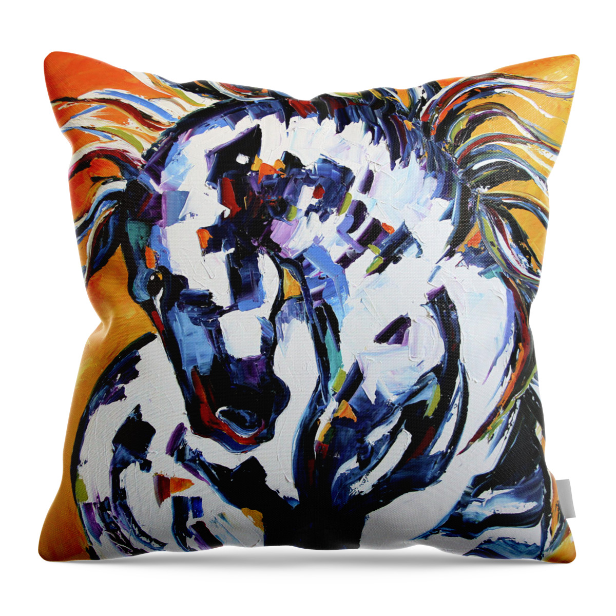 Incredible Horse Paintings Throw Pillow featuring the painting Sunburst by Laurie Pace