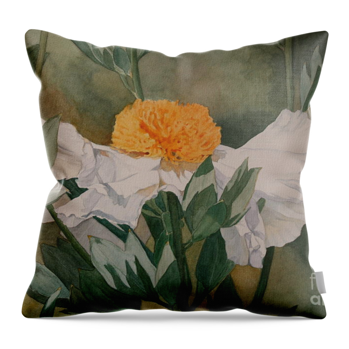 Flowers Throw Pillow featuring the painting Sundancer by Jan Lawnikanis
