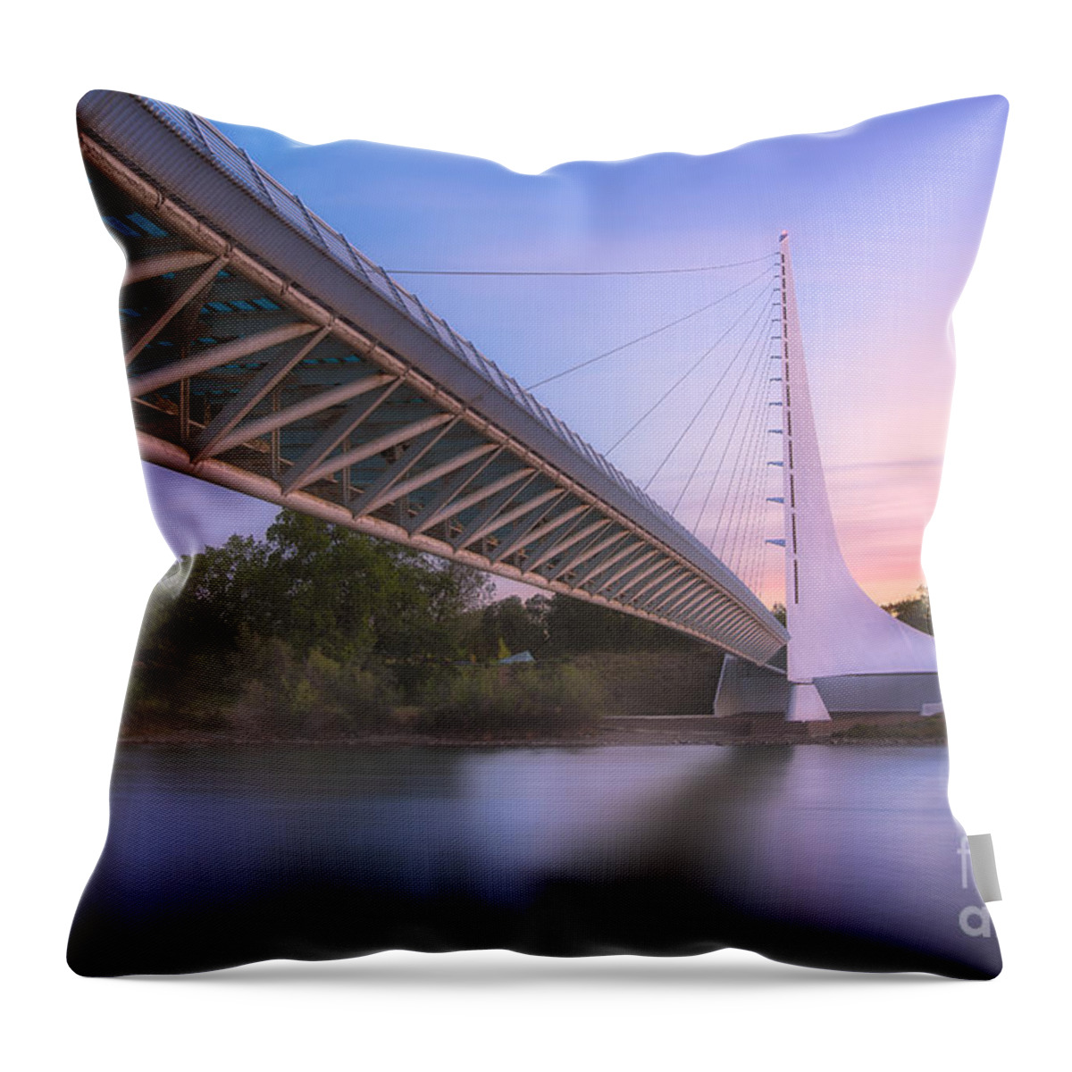 Sundial Bridge Throw Pillow featuring the photograph Sundial Bridge 6 by Anthony Michael Bonafede