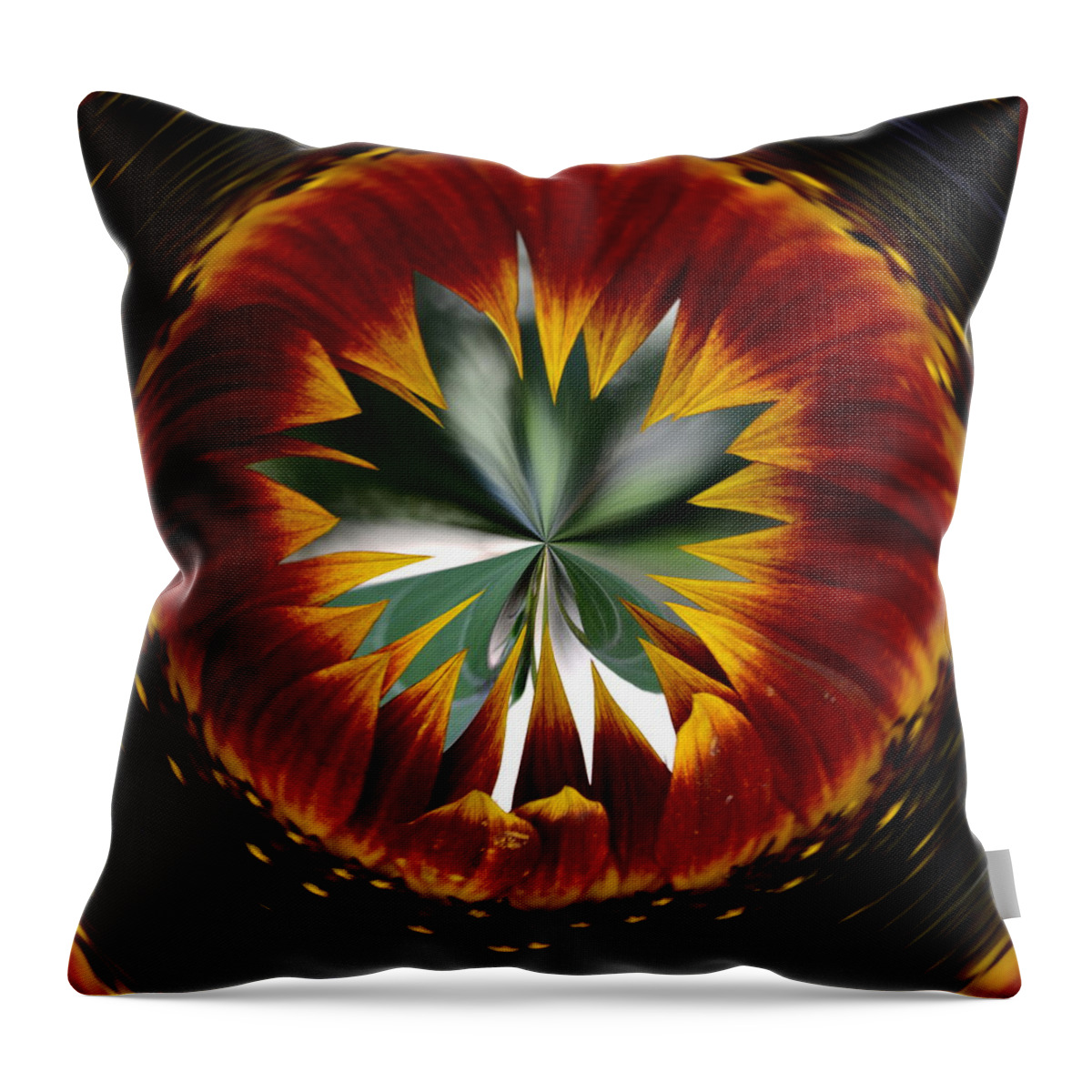Sunflower Throw Pillow featuring the digital art Sunflower Circle by Cheryl Charette