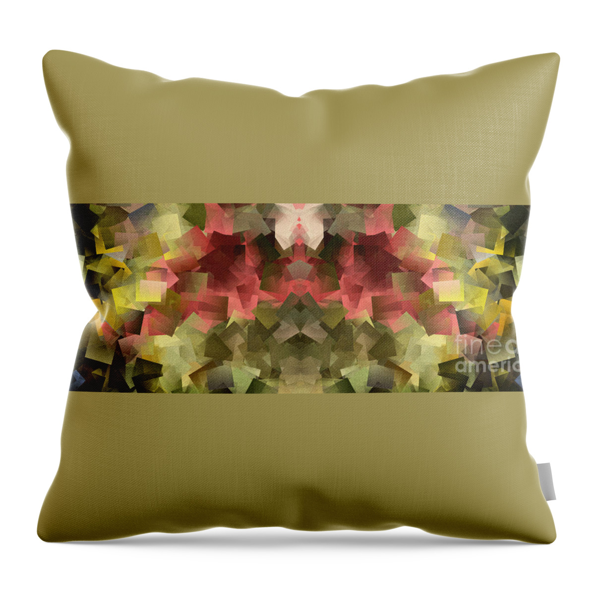 Abstract Throw Pillow featuring the digital art Sunflower Fields Abstract Squares Part 7 by Jason Freedman
