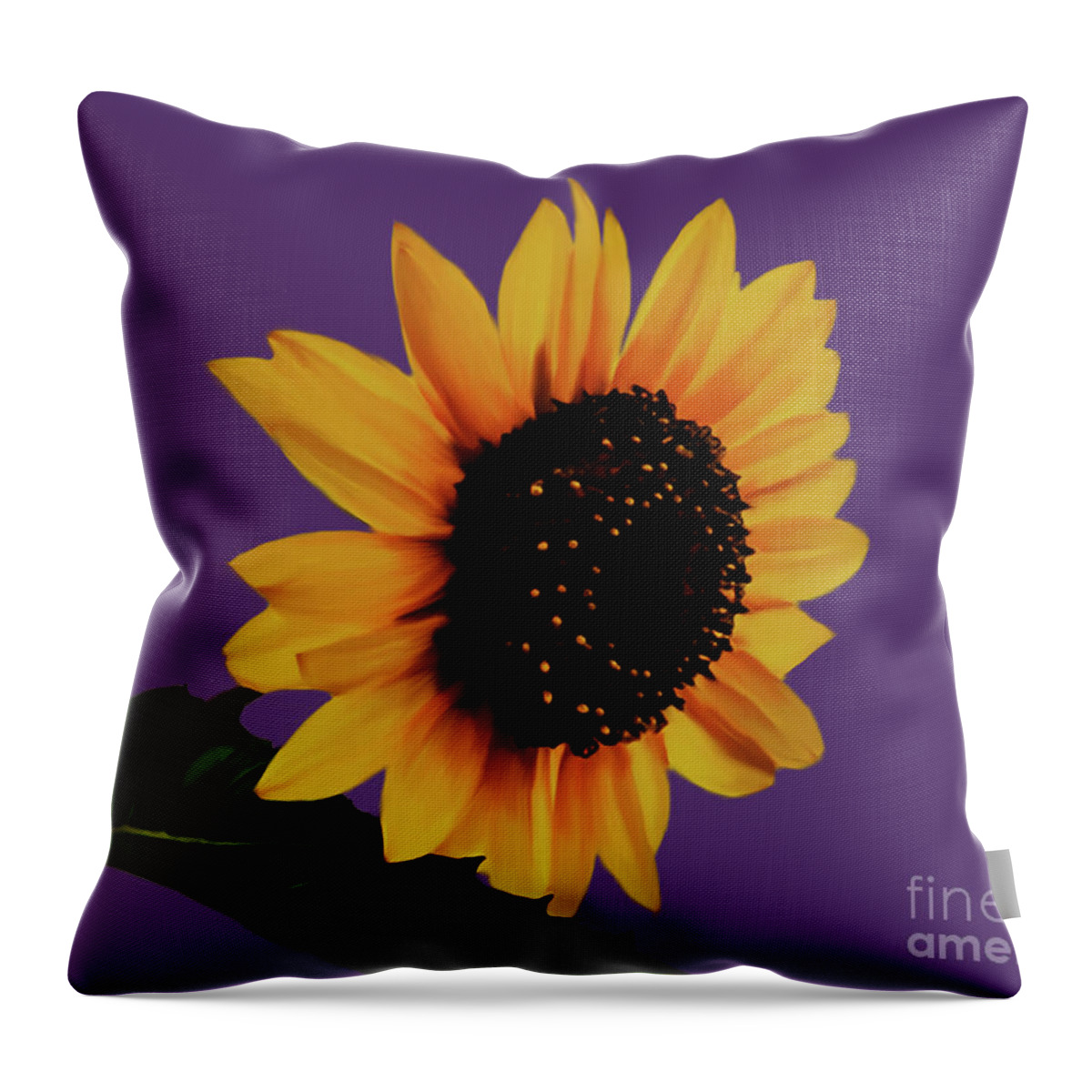Sunflower Throw Pillow featuring the painting Sunflower p1 by Gull G