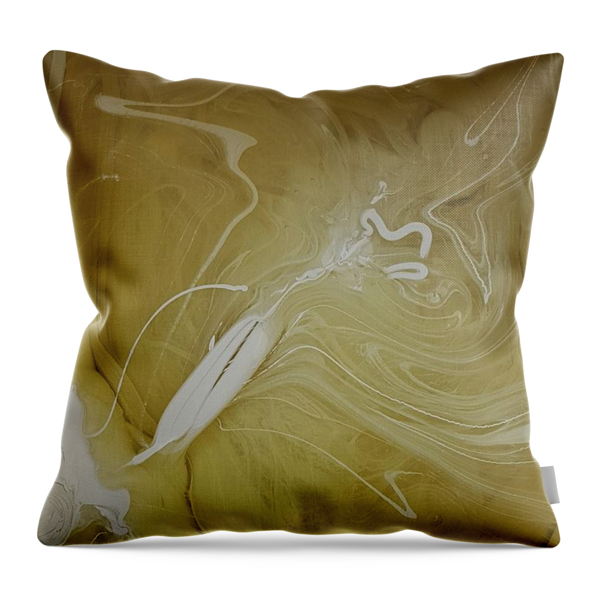  Throw Pillow featuring the painting Sunflower seed birds eye view by Gyula Julian Lovas
