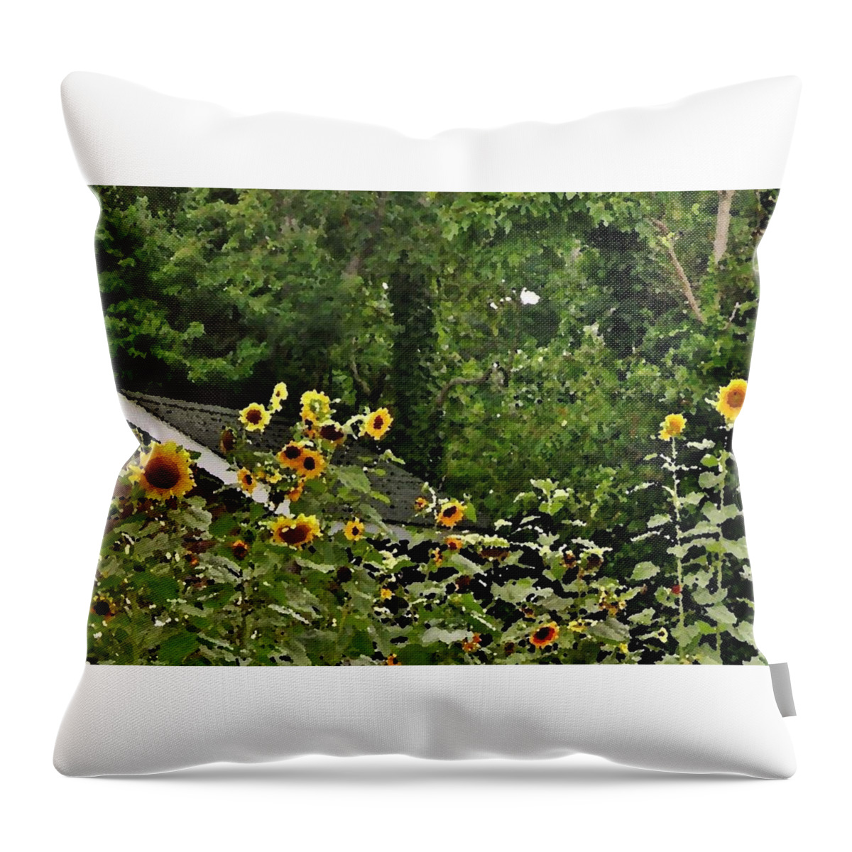 Sunflower Throw Pillow featuring the photograph Sunflowers at the Good Earth Market by Kim Bemis