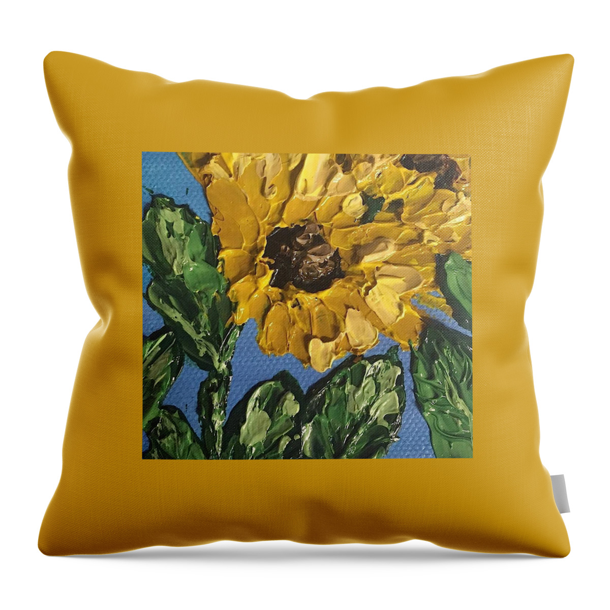 Sunflowers Throw Pillow featuring the painting Sunflowers by Melissa Torres