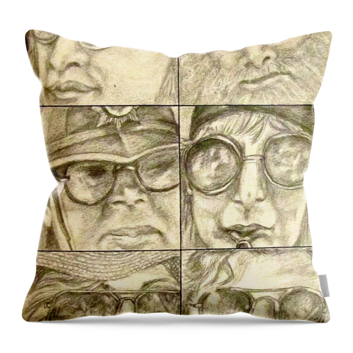 Man Throw Pillow featuring the drawing Sunglasses by Barbara O'Toole