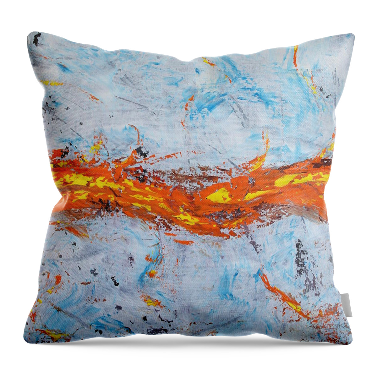 Abstract Throw Pillow featuring the painting Sunkist by Wayne Cantrell